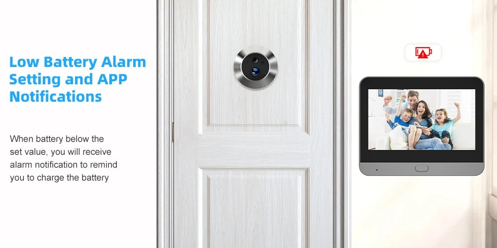Tuya Smart 3MP 140° Wide View Angle Mini Digital Peephole Eye Viewer WiFi IR PIR Detection Doorbell Door Camera Alexa Google