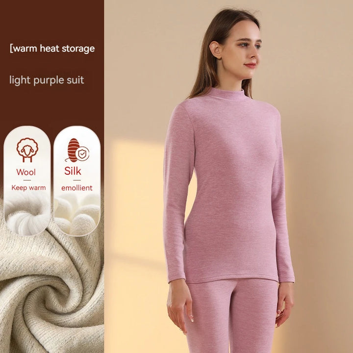 Autumn Winter New Men's Cashmere Silk Soft Comfortable Warm Underwear with Thickened Plush Set for Men Women Thermal Clothing