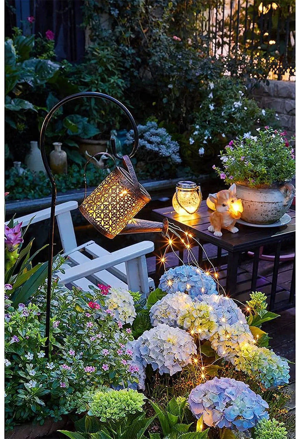 Solar Watering Can Light Hanging Kettle Lantern Light Waterproof Garden Decor