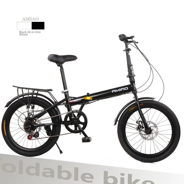 Adult Folding Bicycle Ultra Lightweight Wholesale Student Bicycle Disc Brake Variable Speed Commuting Bike 20 Inches Camping