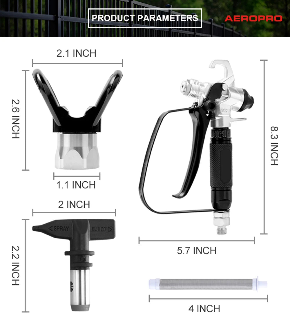 AEROPRO 821 Professional 3600PSI High Pressure Airless Paint Spray Gun Paint Sprayer With 517 Spray Tip For Spraying Machine