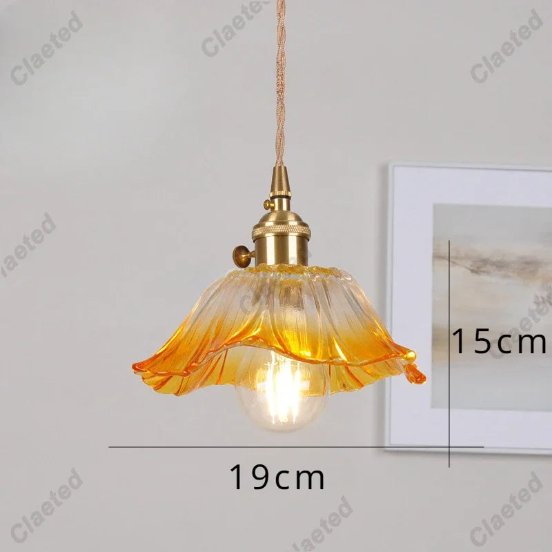 IWHD Modern Copper Glass LED Pendant Lamp Switch Living Room Bedroom Green Amber White Nordic Hanging Lights
