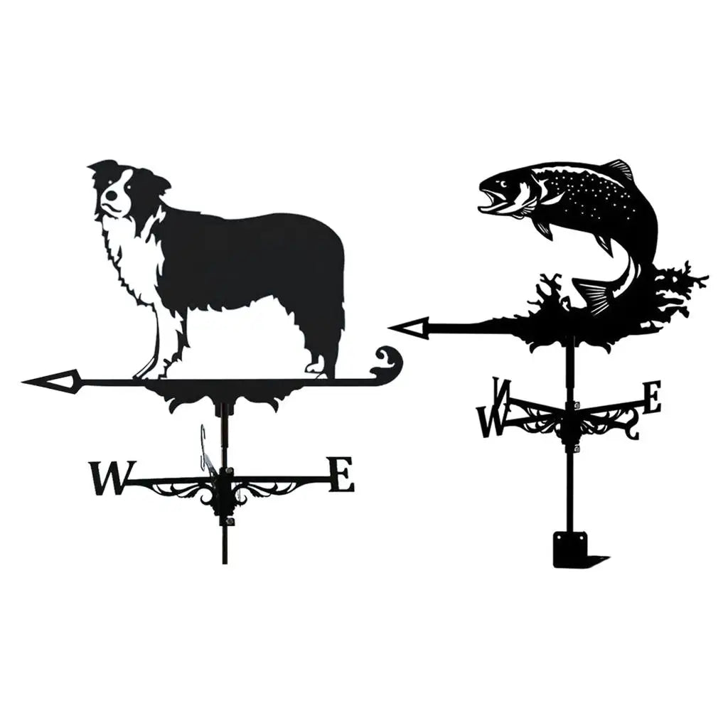 20-Inch Weathervane with Animal Ornament, Garden Stakes Weather Vane