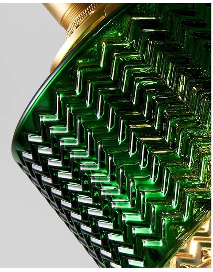 Suspension Green Stripe Glass Chandelier E27 Restaurant Pendant Light For Dining Room Kitchen Cafe Bedside Hanging Lamp Fixtures