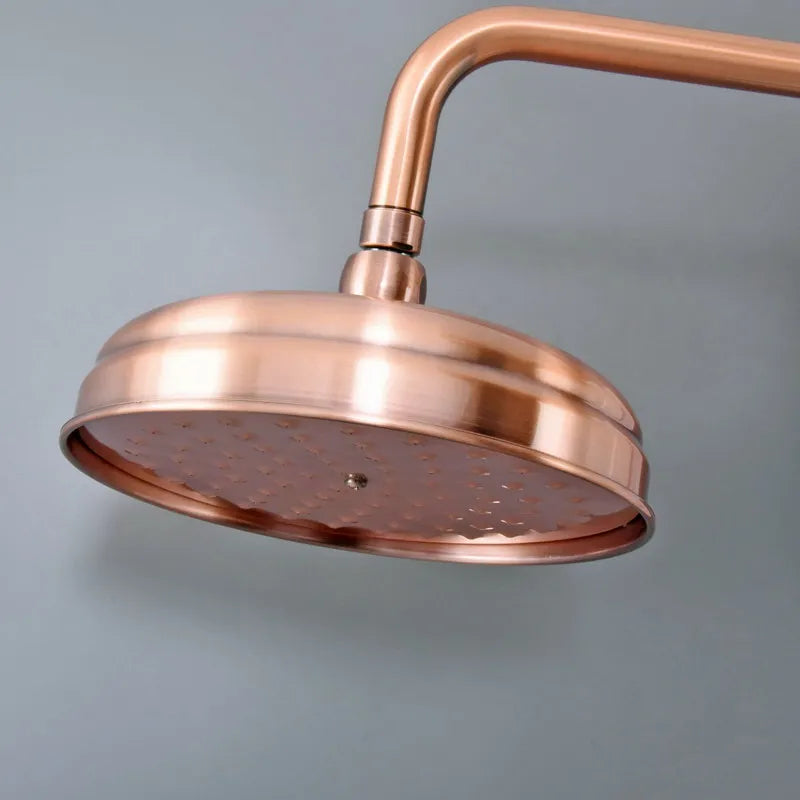 Bathroom Accessory /Antique Red Copper Bathroom 8" inch Round Rainfall Rain Shower Heads & Wall Mounted Shower Arm  Lzh374