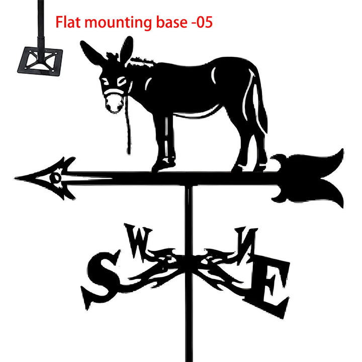 Weather Vane Metal Weathervanes Wind Direction Indicators, Metal Wind Vanes Signs for Roof Mount, Farmhouse Courtyard Decoration