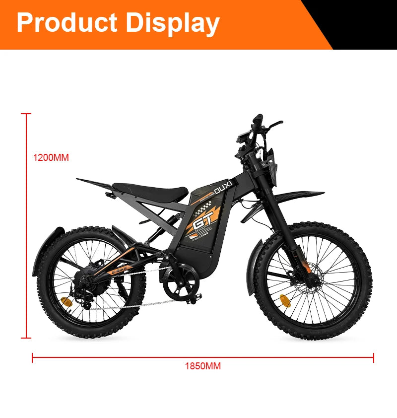 STLF  Factory Wholesale Cheap Price Electric Mountain Bike Steel Frame Lithium Battery Ebike Electric Dirt Bike GT2000 for A