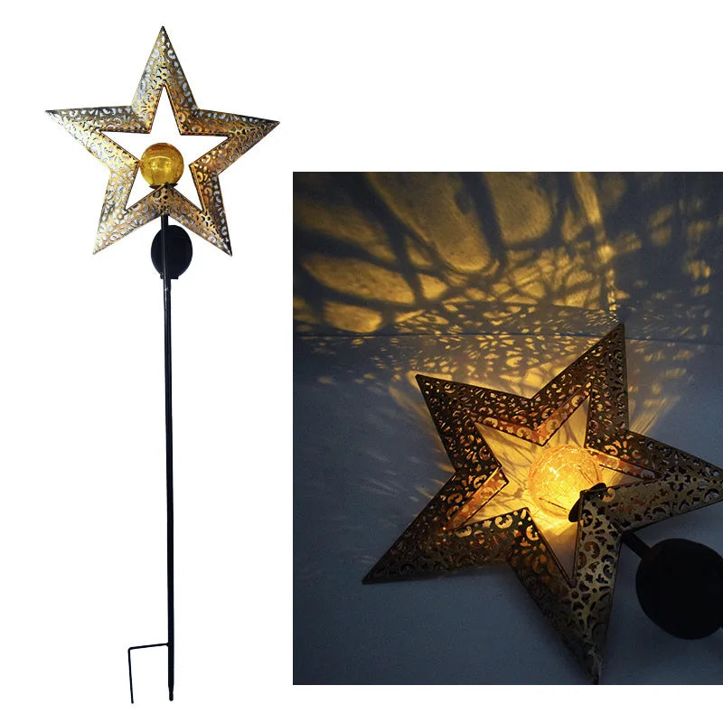 Led Solar Lights Outdoor Waterproof Moon Fire Fairy Lawn Garden Flamingo Lamp for Pathway Landscape Courtyard Garland Decoration