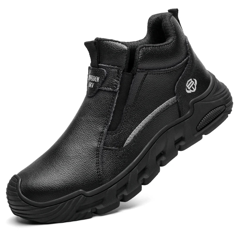 Insulated 6KV Plastic Toe Men's Safety Shoes Anti-impact Puncture-Resistant Work Boots Durable Labor Protection Footwear