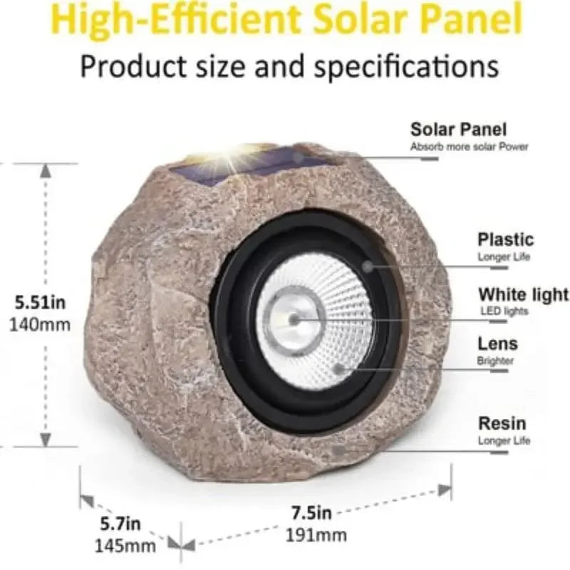 Solar Powered Outdoor Rock Lights Outdoor Lighting Courtyard Imitation Stone Landscape Lamp Waterproof Resin Stone Solar Lamp