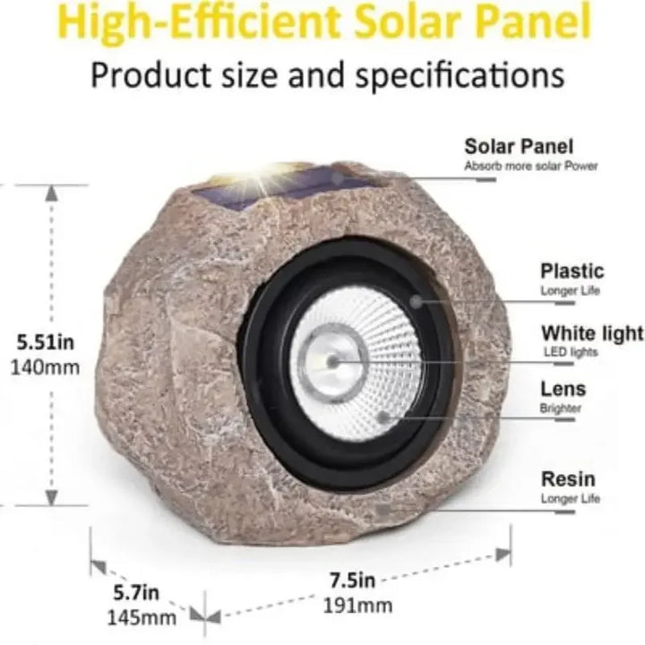 Solar Powered Outdoor Rock Lights Outdoor Lighting Courtyard Imitation Stone Landscape Lamp Waterproof Resin Stone Solar Lamp
