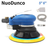 NuoDdunco 5-inch /6-inch Pneumatic Orbital Sander Air Polisher 125mm/150mm Air Vacuum Grinder for Car Metal Wood Polishing