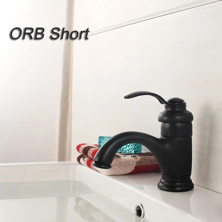 Single Hole Single Handle Retro Style Vessel Sink Faucet Antique Brass Deck Mounted Bathroom Basin Sink Mixer Taps GZ7203