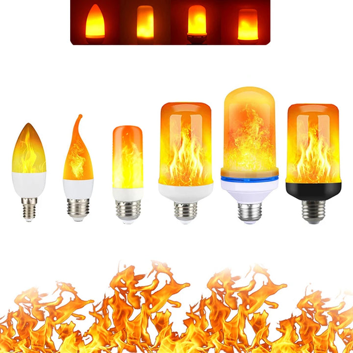 E27 LED Flame Lamps LED Flickering Fire Simulation Light E14 Dynamic Flame Effect Light Bulbs