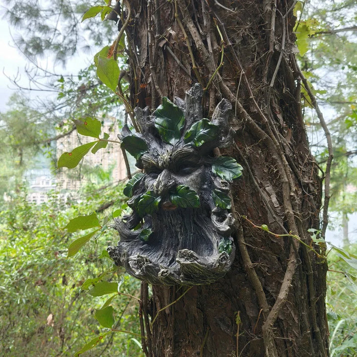 Big Face Tree Spirit Tree Monster Tree Demon Bird Feeder Resin Crafts Outdoor Courtyard Tree Decoration Pendant Garden Hanging
