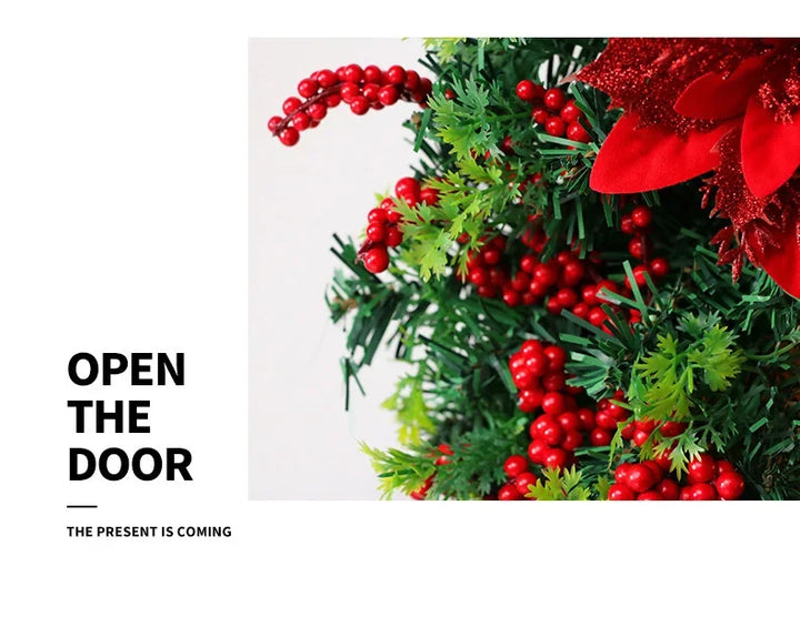 Christmas Wreath for Front Door Red Gold Window Wall Door Decorations 2024 Christmas Garland Ornament Guirnalda Navidad