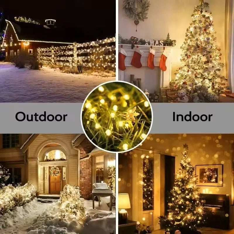 Large Solar Panel Fast Charge Lamp Outdoor Solar String Fairy Light Waterproof Garland String Lights
