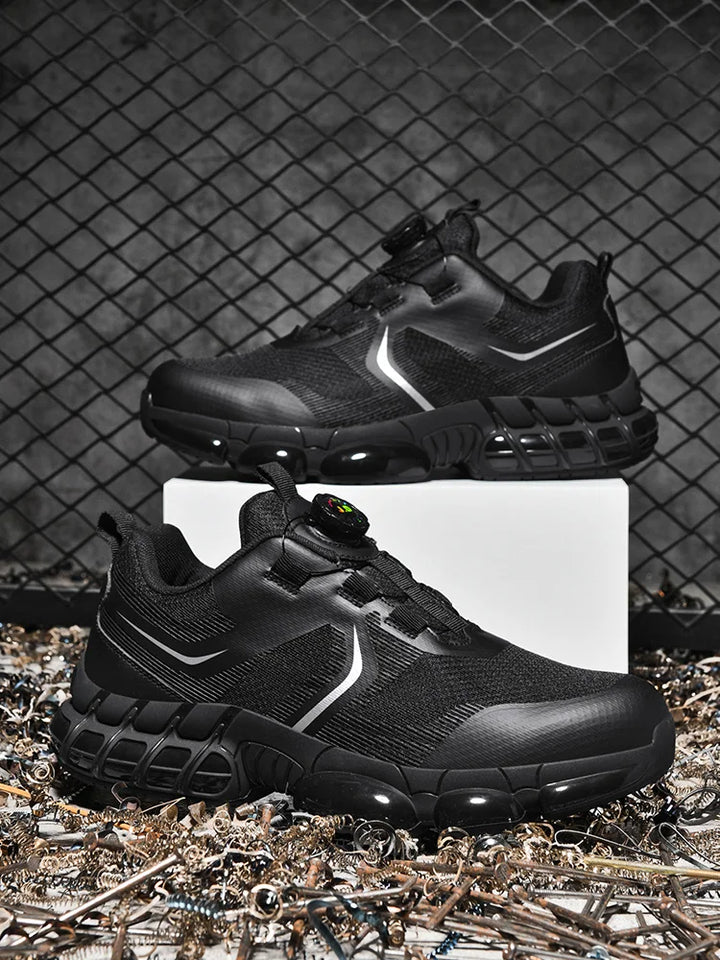 VIPOL Men's outdoor sports shoes, steel-toe shoes, construction site safety shoes, anti-crush and anti-puncture safety shoes
