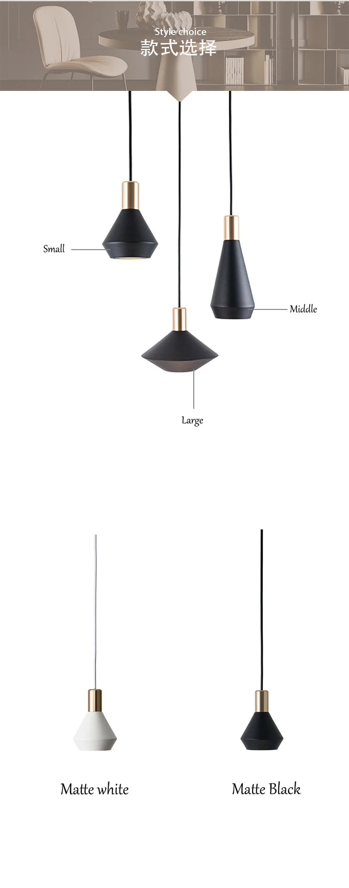 Nordic Black White Pendant Lights Lamp Chevet Hanglamp Salon Plafond Chandeliers