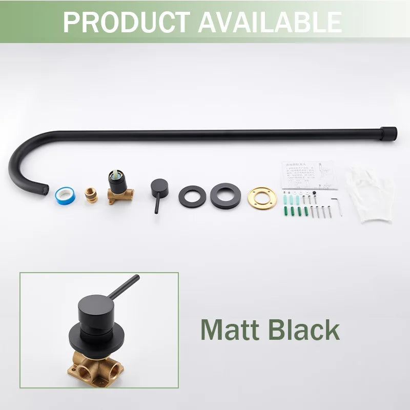 Floor Standing Bathtub Faucet Brass Body Hot Cold Mixer with Handle Rose Gold Independent Faucet Chrome Grey Black