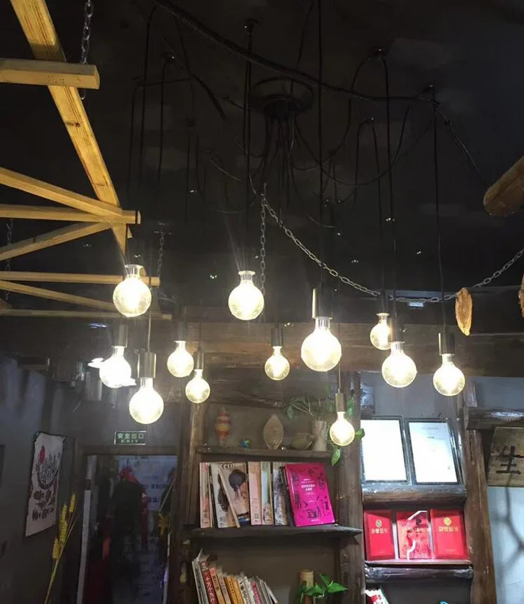 LOFT Office Retro Industrial Wind Chandelier Clothing Store Creative 6 First Sky Girl Scatter Chandelier