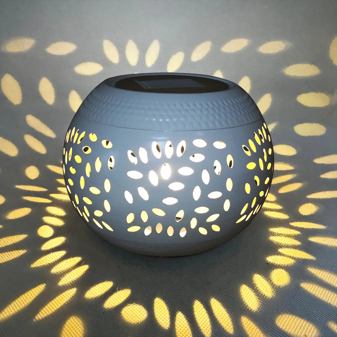 1PC Iron Solar Lantern Outdoor, Solar-Powered Garden Light for Pathway/Patio, Decorative Weatherproof Lighting