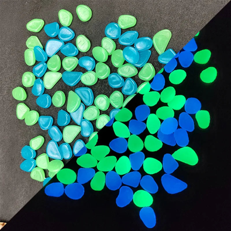 Luminous Pebbles Mix Colorful Glow in The Dark Rocks Outdoor Decor Stones for Fish Tank Planter Garden Yard Walkway Patio