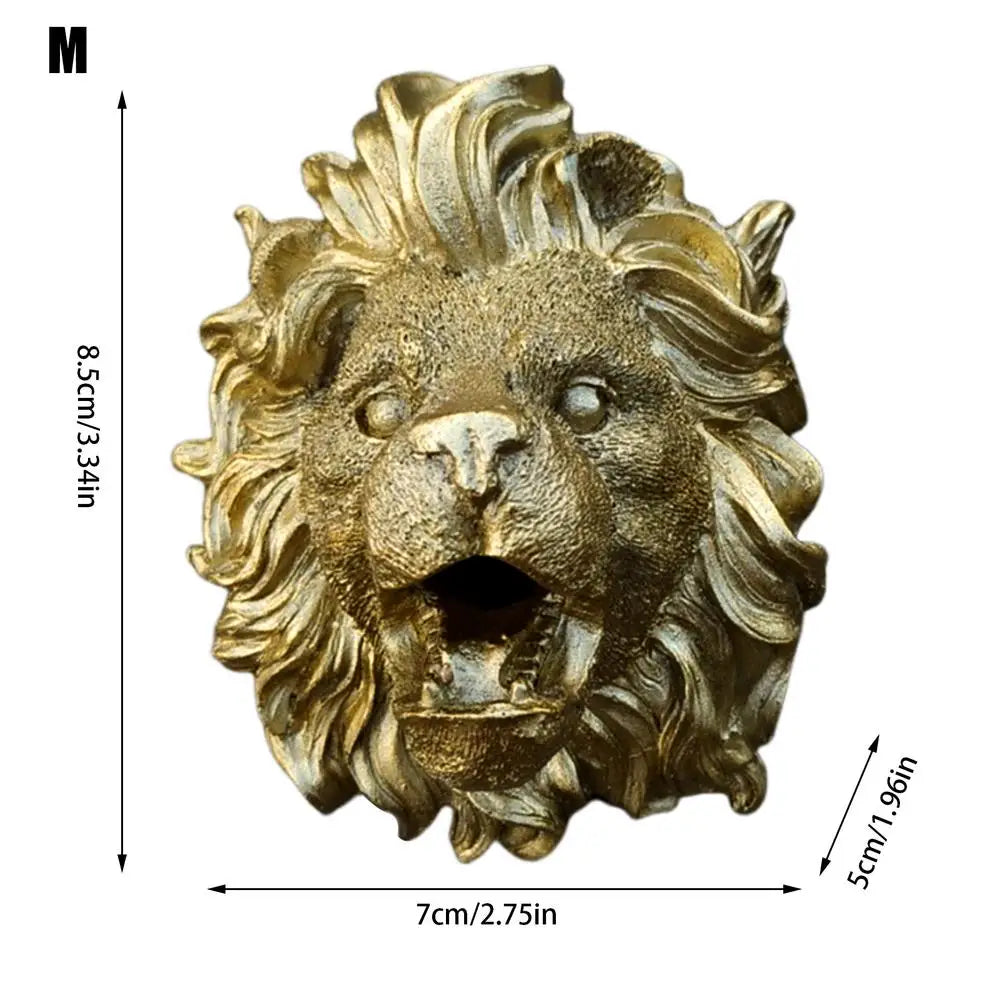 Fountain Spout Lion Pool Sprayer Fountain Natural Resin Water Fountain Ornaments Water Garden & Pond Decor Sprinkler Wall Art