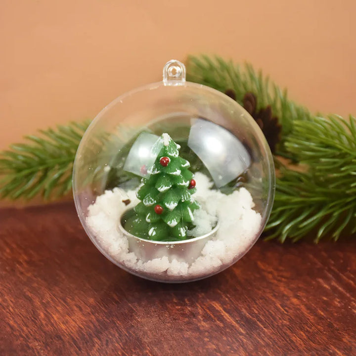 4-10CM Christmas Transparent Ball Plastic Fillable Bauble Xmas Tree Hanging Ornaments Decoration