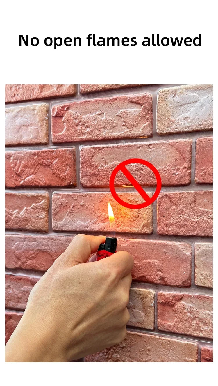 3D Foam Wall Stickers 10PCS Self Adhesive Retro Sticker Decor Subway Tile Brick Wallpaper for Bathroom Fireplace Interior Decor