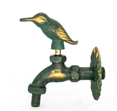 Vidric Outdoor Decorativ Garden Faucet Animal Shape Bibcock Green/Antique Brass Tap Washing Mop/Garden Watering Animal Faucet