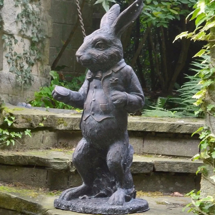 New Alice In Wonderland Garden Statue Caterpillar Rabbit Cheshire Cat Sculpture Resin Crafts Indoor Outdoor