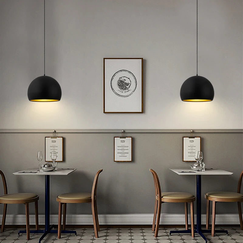 Nordic Retro Industrial Black Ceiling Pendant Lamp E27 for Restaurant Dining Table Bar Decorative Lighting Fixture