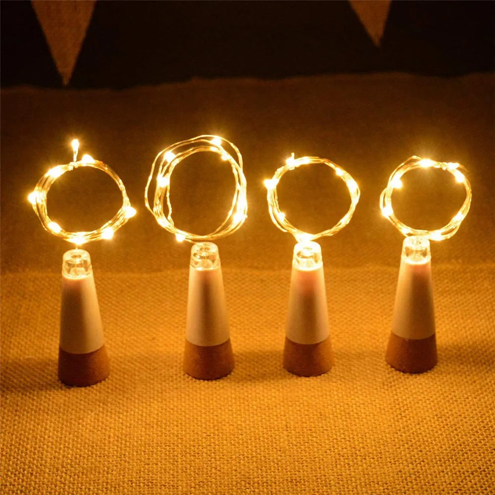 5-pack 2m Cork Bottle Fairy Lights USB Rechargeable Christmas Garland String Lights for Bedroom Room Home Wedding Party Decor