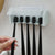 5 Holes Toothbrush Holder with Cover Punch-free Dustproof Toothbrush Storage Racks Wall-mounted Home Bathroom Storage Supplies
