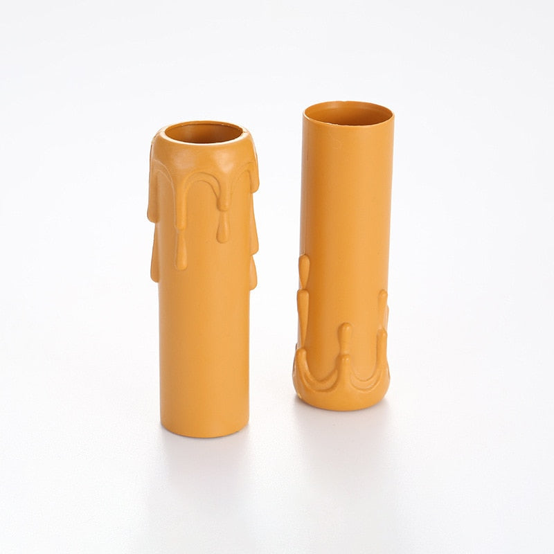10pcs Candle Lamp Holder Tube Candle Lamp Base Sleeve Candle Shell Cover for E12 Chandelier Wedding Dining Table Home Decoration
