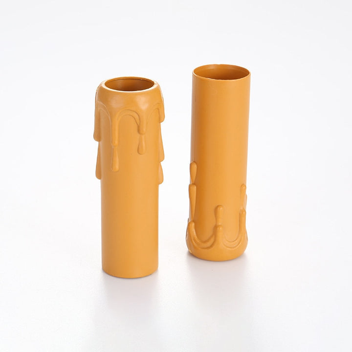 10pcs Candle Lamp Holder Tube Candle Lamp Base Sleeve Candle Shell Cover for E12 Chandelier Wedding Dining Table Home Decoration