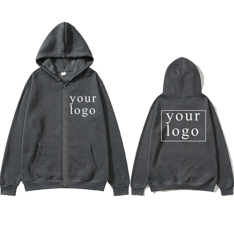 Your Own Design Brand Logo/Picture Personalized Custom Anywhere Men Women DIY Zipper cardigan hoodie