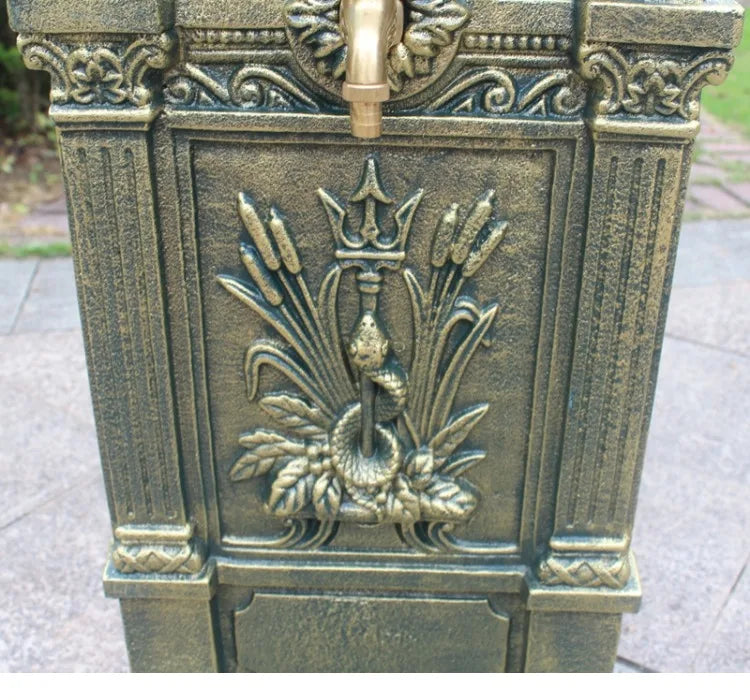 Cast iron art outdoor wash basin courtyard sink against the wall balcony outdoor integrated retro balconygarden pool