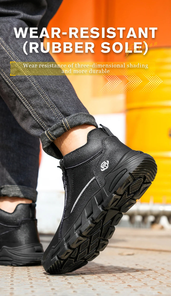Insulated 6KV Plastic Toe Men's Safety Shoes Anti-impact Puncture-Resistant Work Boots Durable Labor Protection Footwear