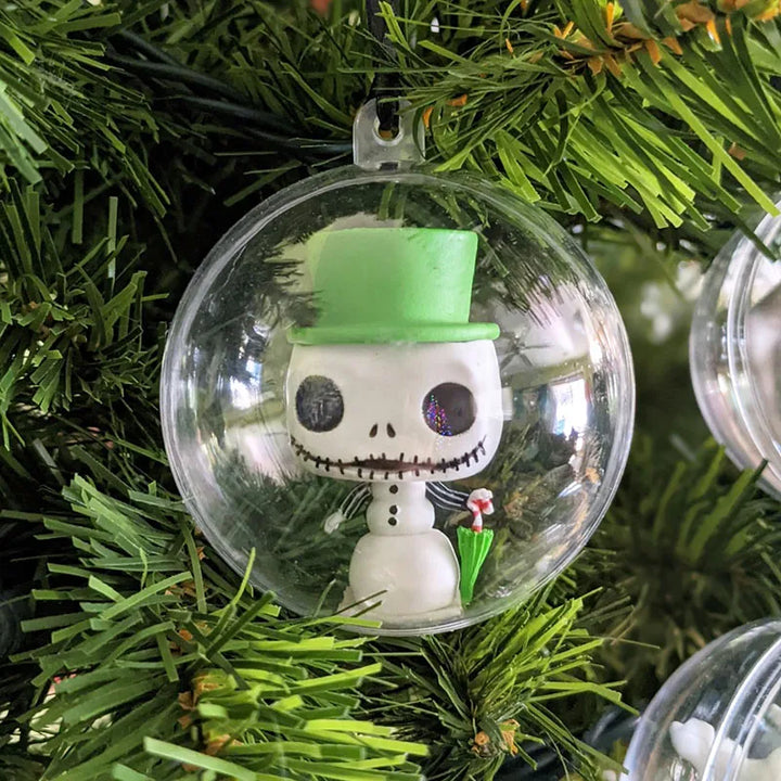 4-10CM Christmas Transparent Ball Plastic Fillable Bauble Xmas Tree Hanging Ornaments Decoration