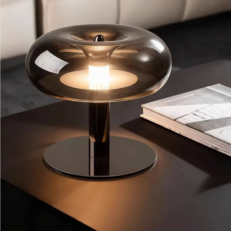 Italian Design Luxury Ambient Desk Lights with Touch Dimming LED Jellyfish Mushroom Glass Table Lamp