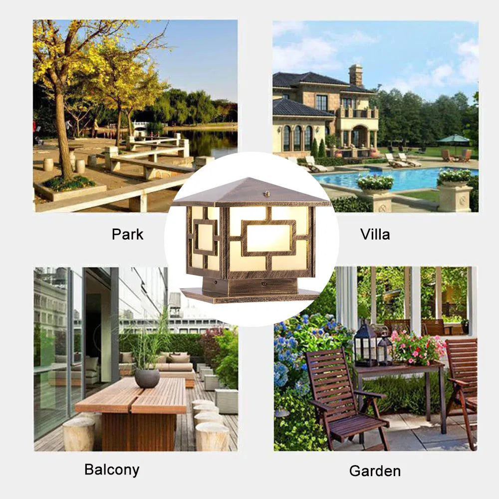 Outdoor Garden Pillar Lamp European Style Decor Courtyard Light Antique Waterproof Door Post Lamp Rainproof Fence Pillar Light