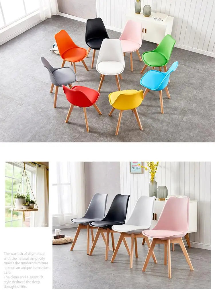 Comfortable Backless Dining Chair Office Chair Cafe Balcony Leisure Simple Home Use Tulip Chair Car Pulling Restaurant Chair