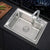 Silvery 304 Stainless Steel Kitchen Sink Multiple Size Undermount Sink Thickened Basin Set