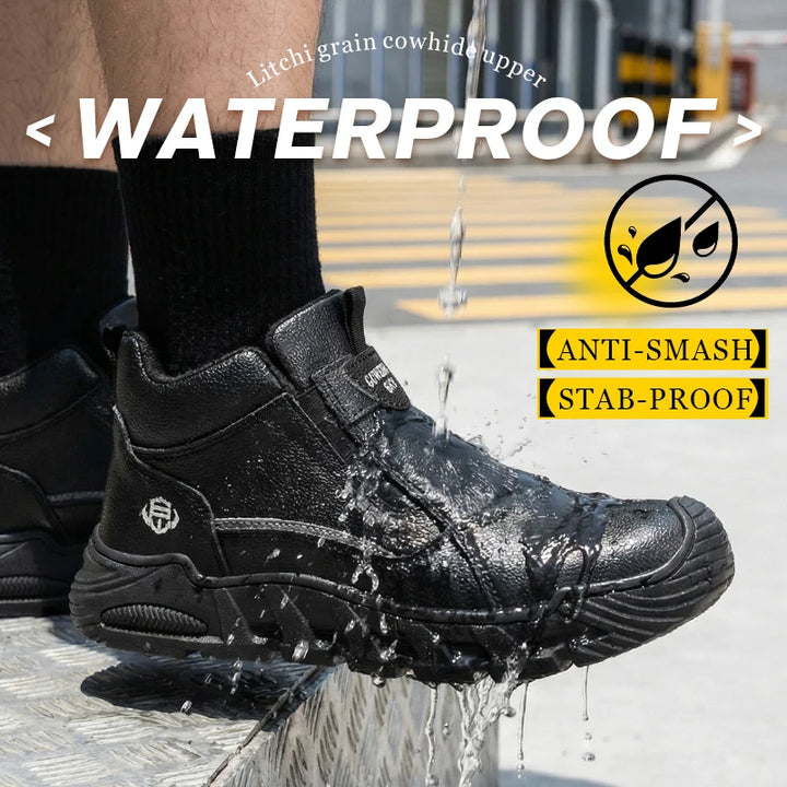 Insulated 6KV Plastic Toe Men's Safety Shoes Anti-impact Puncture-Resistant Work Boots Durable Labor Protection Footwear