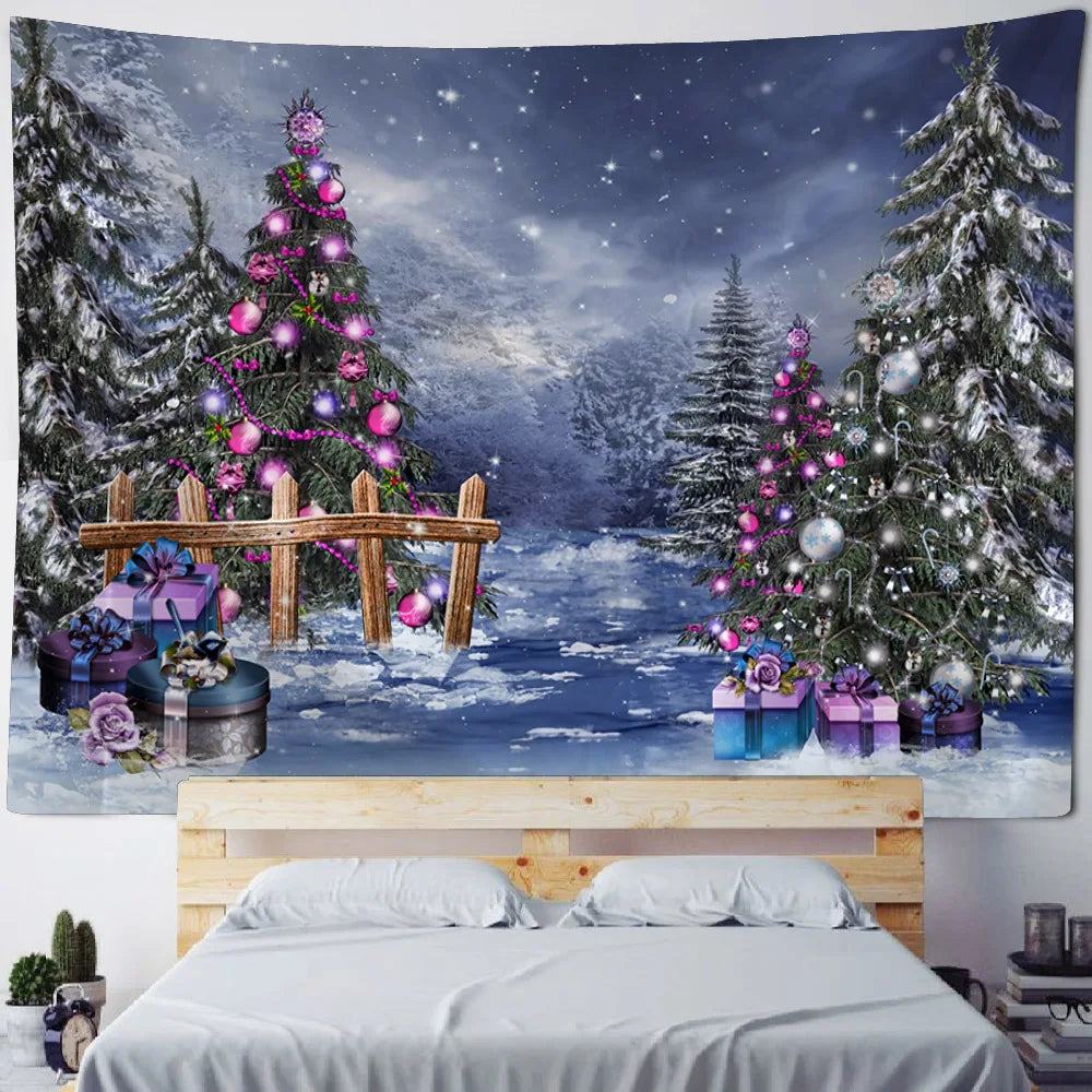 Christmas decoration tapestry, wall hanging, reindeer, Bohemian style, hanging on the wall, room decoration