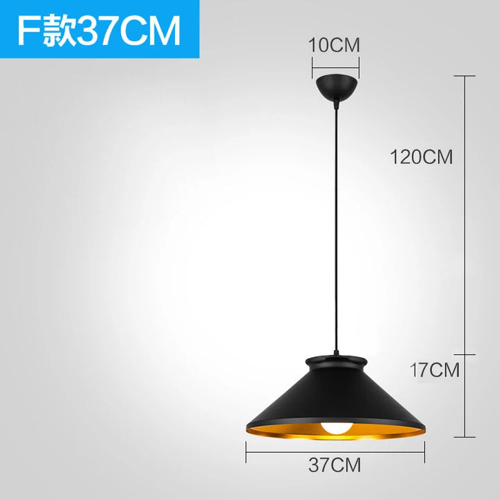 Nordic Retro Industrial Black Ceiling Pendant Lamp E27 for Restaurant Dining Table Bar Decorative Lighting Fixture