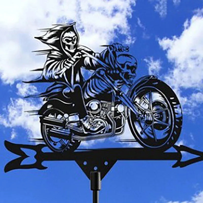 Metal Weathervane,Witch Iron Weather Vane,Sea Rover Wind Direction Indicator,Garden Outdoor Roof Decoration,