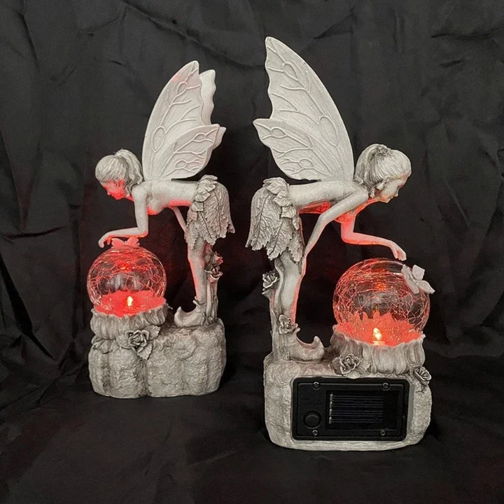 Fairy Garden Solar Flashing LED  Resin Garden Statue Outdoor Decoration